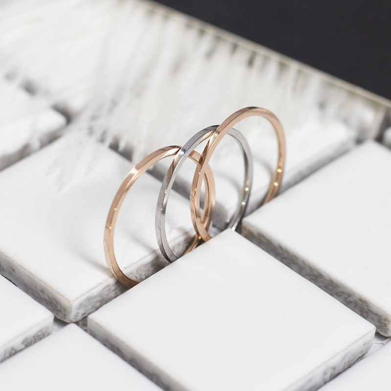 1MM Thin Silver color Stacking Ring | Delicate Ring Stackable Dainty