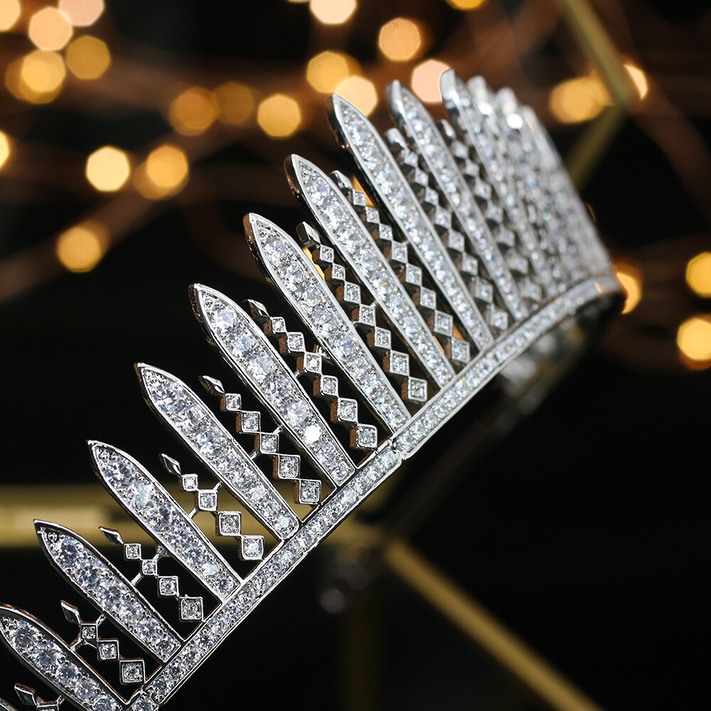 The Kent City of London Fringe Tiara | Fashion Crown for Brides CZ Wedding Tiaras Bridal Crowns Hair Jewelry d