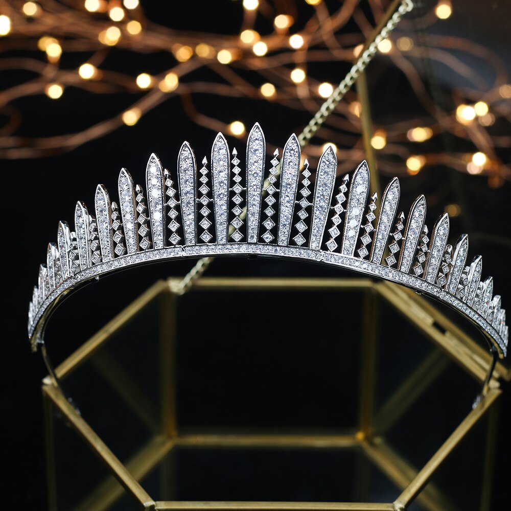 The Kent City of London Fringe Tiara | Fashion Crown for Brides CZ Wedding Tiaras Bridal Crowns Hair Jewelry d