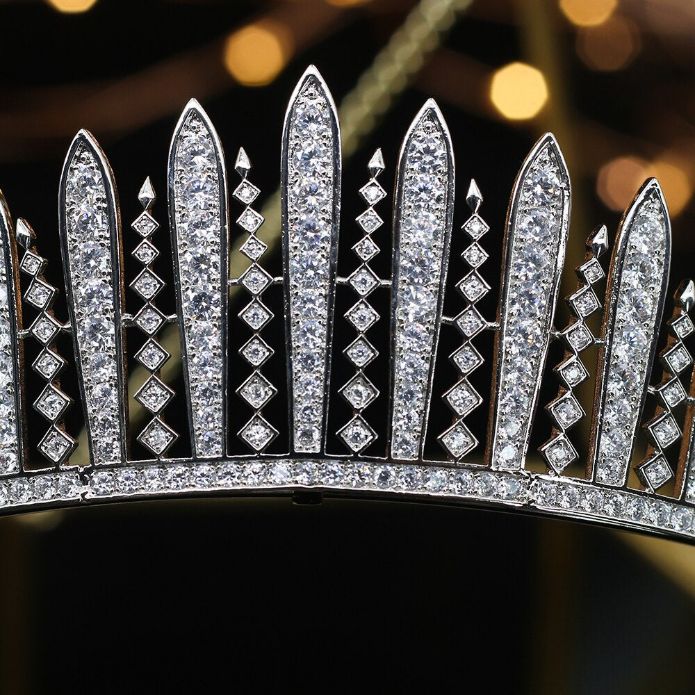 The Kent City of London Fringe Tiara | Fashion Crown for Brides CZ Wedding Tiaras Bridal Crowns Hair Jewelry d