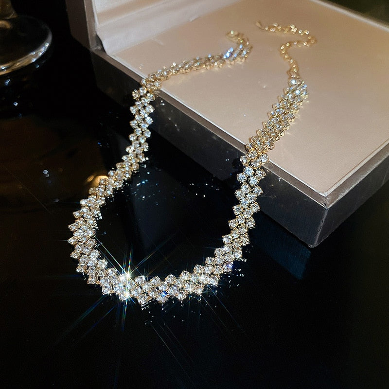 Elegant Geometric Rhinestone Choker | Prom Jewelry Women's Party Jewelry