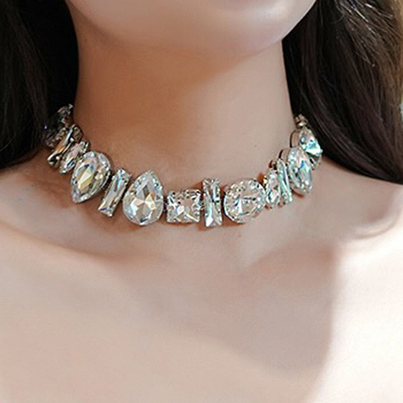 Very Large Statement Zirconia Choker | Statement Necklace Stackable Women's Jewelry Summer Necklace