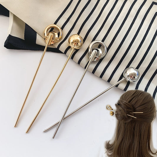 Beautiful Gold Pearl Silver Hair Sticks